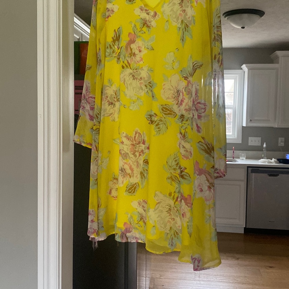 Pinkblush Floral Yellow Chiffon Maternity Dress